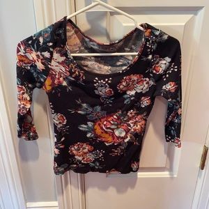 Floral shirt, 3/4 sleeve